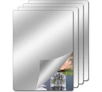 Zokaboc 4 Packs Bathroom Mirror, Wall Mirrors, Stick on for Walls, Self Adhesive Mirror for Bedroom, Small Acrylic Ttiles Self Adhesive Wardrobe Plastic Mirrors Sheet,Unbreakable,40X30CM