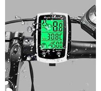 ZOKBOM Bike Computer Wired, Waterproof Bicycle Speedometer and Odometer with Backight,19 Functions Cycle Pedometer with Large LCD Touch Screen for Outdoor Men Women Teens Bikers (White)