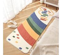ZOKBOM Fluffy Area Rug, Soft Thick Mini Kids Rugs Anti-Slip, 40x120cm Modern Faux Cashmere Bedroom Rug Runners for Hallway Living Room Sofa Decor Kids Room (Rainbow)