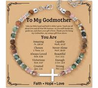 ZOKCC Cross Beaded Bracelet Gifts for Women: Christian Gifts for Women - Birthday Christmas Bracelet Gift for Friends Daughter Mom Sister in Christ Niece - Confirmation Baptism Easter Gift, 7.4"-8.5