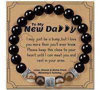ZOKCC Dad To Be Bracelet Gifts: Unique Natural Bracelet Father's Day Gifts for New Dad - First Time To Be Dad Gifts for Men Bonus Expecting Dad - Gender Reveal Gifts for Soon To Be Daddy - Pregnancy