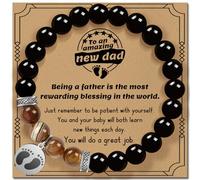 ZOKCC Dad To Be Bracelet Gifts: Unique Natural Bracelet Father's Day Gifts for New Dad - First Time To Be Dad Gifts for Men Bonus Expecting Dad - Gender Reveal Gifts for Soon To Be Daddy - Pregnancy