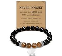 ZOKCC Fathers Day Dad Gifts from Daughter Son - Natural Stone Bracelet Birthday Christmas Gifts for Men Dad Husband Son Boyfriend - 8mm Tiger Eye Agate Bead Bracelets, L, Stone, Agate
