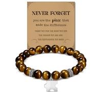 ZOKCC Fathers Day Dad Gifts from Daughter Son - Natural Stone Bracelet Birthday Christmas Gifts for Men Dad Husband Son Boyfriend - 8mm Tiger Eye Agate Bead Bracelets, L, Stone, Agate