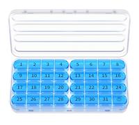 Zoksi Monthly Pill Box Organiser 1 Times a Day, 30 Day Tablet Organizer, One Month Medicine Storage Box, 31 Day Pill Case for Travel, with 8 Portable Compartments for Vitamin, Supplement & Medication