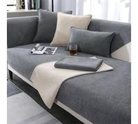 ZOKT Sofa Cover, Non-Slip Sofa Slipcover 1/2/3/4 Seater, L Shape Couch Cover, Universal Herringbone Chenille Fabric Furniture Protector Sofa Cover, Grey, 90×180cm