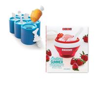 Zoku Fish Ice Lolly pops set of 6 with drip guards - includes free recipe book