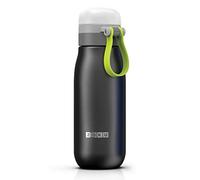 Zoku Kids Ultralight Stainless Steel Bottle, 18 Ounce, Soft-touch Carry Loop - Black