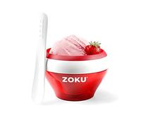 Zoku ZK120-RD Ice Cream Maker, Stainless_Steel, Red | Create soft serve, frozen yogurt, and ice cream in minutes with a stainless steel freezer core and compact serving bowl