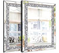 ZOLAPI Rhinestone Rhinestone Wall Mirror Brilliant Hand Spliced Glass Mirror Decorative Mirror for Hallway Bathroom Bedroom (11 x 15 Inch)
