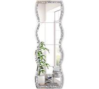 Zolapi Wave Pattern Irregular Crushed Diamond Body Mirror Set, 4pcs, 11x15 in. Dressing & Makeup Mirror for Decor, Gym & Door