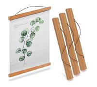 ZOLGINAH Pack of 3 Poster Rails Picture Frame A3 Wood 30 x 40 cm Magnetic Picture Rail Poster Hanger Poster Rail 31 cm Poster Roll for Hanging Posters, Photos