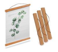 ZOLGINAH Pack of 3 Poster Strips, A4 Wooden Picture Frame, 21 cm, Magnetic Picture Rail, Poster Hanger, Poster Roll for Hanging Posters, Photos