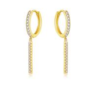 Zolkamery Silver Drop Earrings for Women, 925 Sterling Silver Hoop Earrings with Bar/Heart/Devil's Eye Pendant, Hypoallergenic Dangle Earring, Neutral Dangle Earrings, Jewelry for Ladies Girls