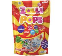 Zollipops Cherry-Pineapple Duo Pops, Sugar-free, Allergy-free, Vegan, KETO & Diabetic Friendly, Natural Clean Teeth Candy, Red-Yellow