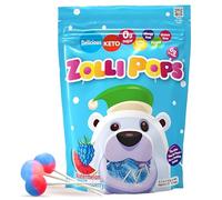 Zollipops Clean Teeth Pops Sugar Free Candy, Dye-Free Lollipops - Keto & Diabetic-Friendly, Dentist-Approved Treats for Kids - Holiday & Christmas Candy Gift (Watermelon-Blue Raspberry, 5.2 oz)