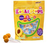 Zollipops Clean Teeth Pops Sugar Free Candy with Xylitol, Dye-Free Lollipops - Keto & Diabetic-Friendly, Dentist-Approved Treats for Kids (Peach, 3.1 oz)