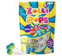 Zollipops Clean Teeth Pops, Sugar-Free, Lemonade + Blue Raspberry, 5.2 oz | Zero sugar, dentist-approved lollipops help prevent cavities w/ xylitol; great for kids, diabetics & keto diet; dye-free