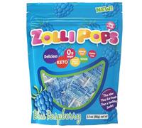 Zollipops Zolli Ball Popz Blue Raspberry, Sugar Free, Anti-Allergic, Vegan, Suitable for Keto and Diabetic Diet, Natural Clean Candy for Teeth