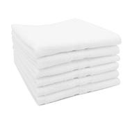ZOLLNER guest towel set of 6, 100% cotton, 50x70 cm, white