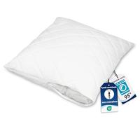 ZOLLNER Quilted cushion cover, cotton mix, 70x90 cm, white, zip