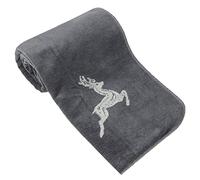 ZOLLNER Reversible Blanket with Stag Weave, 150 x 200 cm, Cotton Blend, Grey/Light Grey