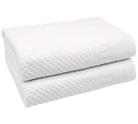 ZOLLNER Set of 2 bath towels, 100% cotton, 100x150 cm, white
