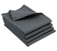 ZOLLNER Set of 4 Half-Linen Tea Towels 50 x 70 cm Anthracite