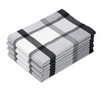 ZOLLNER Set of 4 Tea Towels, 50 x 70 cm, Cotton, Black/White Checked