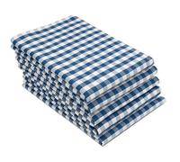 ZOLLNER set of 5 dish towels, 50x70 cm, blue white checked