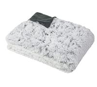 ZOLLNER throws for settees, blanket long pile faux fur, 150x200 cm, grey-white