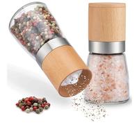 ZOLMER® Spice Mills Set of 2 with Adjustable Ceramic Grinder - Elegant Salt Mill and Pepper Mill Made of Wood - Also as a Chilli Mill [Without Spice Content]