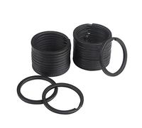 ZoloAJay 20 Pack Key Ring Keychain 1-1/5 Inch 30mm Diameter Metal Flat Split Key Chains Rings for Home Car Dog Tag Office Lanyards Keys Attachment Black