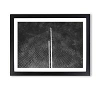 Zolotoy Most Bridge In Russia Painting Modern Art Framed Print | A2 Black Framed Wall Art | Ready to Hang | Modern Cityscape Picture | Living Room Bedroom Lounge Office