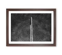 Zolotoy Most Bridge In Russia Painting Modern Art Framed Print | A3 Walnut Framed Wall Art | Ready to Hang | Modern Cityscape Picture | Living Room Bedroom Lounge Office