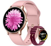 Zolovip Smart Watch for Women 1.32" AMOLED HD Round Touchscreen, Waterproof Ultra-Thin Fitness Tracker Heart Rate/Sleep Monitor, 100+ Sports Modes Activity Tracker Watches with Android iOS, Pink