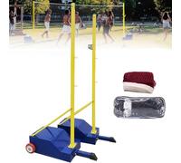 ZOLPINL Volleyball/Badminton Poles with Net for Adult Youth,Badminton net Bracket Mobile net Badminton net Frame with Wheel Box Type net Post Steel Stand with Stable Base Indoor & Outdoor
