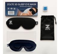 ZOLTE 3D Sleep Eye Mask for Men Women, No Eye Pressure, 3D Sleeping Mask, Contoured Memory Foam, Light Blocking, Adjustable Strap - Soft & Breathable for Deep Sleep, Travel & Meditation. Black