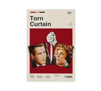 ZOLULA Torn Curtain Wall Art Print - Paul Newman Retro Movie Poster Canvas Poster Wall Art Decor Print Picture Paintings for Living Room Bedroom Decoration Unframe-style 08x12inch(20x30cm)