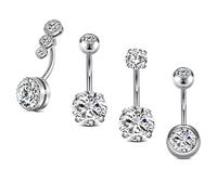 Zolure 10mm Belly Button Bars Stainless Steel Belly Button Ring 14 Gauge Belly Barbell Navel Bars Piercing Jewellery
