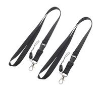 Zolventiq 2 Pcs Black Lanyard for Neck, Quick Release Lanyard Trap Black with Metal Lobster Clip, Lanyards for ID Badge, ID Card, Staff Card, Key & Mobile Phone Strap, Office Badge
