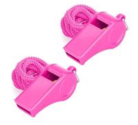 Zolventiq Pink Whistle, 2 Packs Whistle for Referee, Plastic Coach Whistles with Lanyard, Loud Clear Crisp Referee Whistle, Emergency Whistle for Teacher Polices Officers Sport Training Lifeguard
