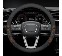 Zolytrax Car Steering Wheel Cover for Ford Ranger T9 2023 2024 2025, Steering Wheel Covers Microfiber 37-38cm/15'' Car Steering Wheel Cover Leather(Orange,Roundtype)
