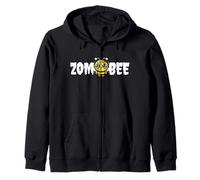 Zom-Bee Cute Creepy Zombie Bee Funny Spooky Halloween Kids Zip Hoodie