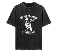 Zom Zoms A Place to Eat 80S Synth Pop Analogue T-Shirt Black Graphic Unisex Tee Shirt XXL