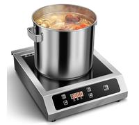 Zomagas Portable Commercial Induction Cooktop,1800W Induction Burner with Sensor Touch and LCD Screen,ETL-Certified Single Electric Burner,Ten level precise temperature control, Large 8” Heating Coil