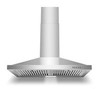 Zomagas Range Hood 30 inch, Wall Mount Range Hood Ducted/Ductless, Kitchen Hood in Stainless Steel, Vent Hood with Baffle Filters, 3 Speed Fan, Push Button Control, Energy-Saving LED Light