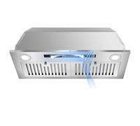 Zomagas Range Hood Insert 30 inch, Ducted/Ductless Range Hood with Gesture Sensing & Touch Control, Built-in Kitchen Hood 600CFM, 2 Pcs Stainless Steel Baffle Filters