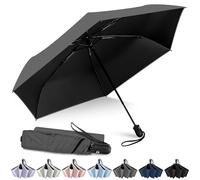 ZOMAKE Compact Folding Travel Umbrella - 6 Ribs Auto Open Close Uv Umbrella Small for Rain Sun,Enduring Portable Windproof Lightweight Umbrellas for Easy Carry(Grey)