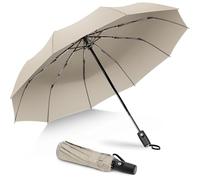 ZOMAKE Compact Umbrella Windproof Strong,Travel Small Umbrella Portable Foldable Brolly Automatic Folding for Women Men,46IN (Apricot)